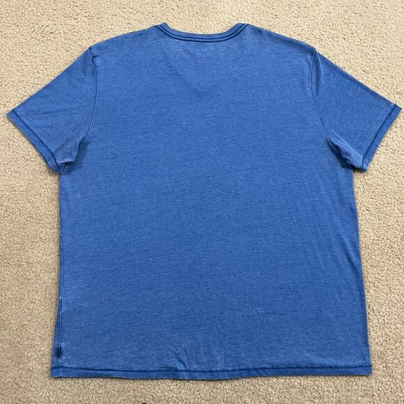 Lucky Brand Venice Burnout Mens V Neck T Shirt Blue Size 2XL - Picture 4 of 5